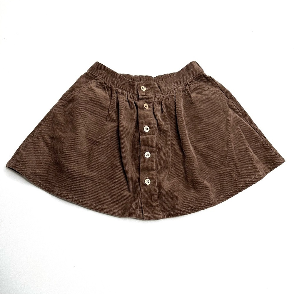 Rylee + Cru Brown Corduroy Button Up Skirt Size 4-5 Youth